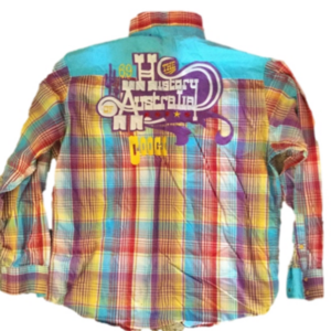 Coogi Vintage Men’s Graphic Multicolor Plaid Snap Shirt Western Top Y2K Boho 90s